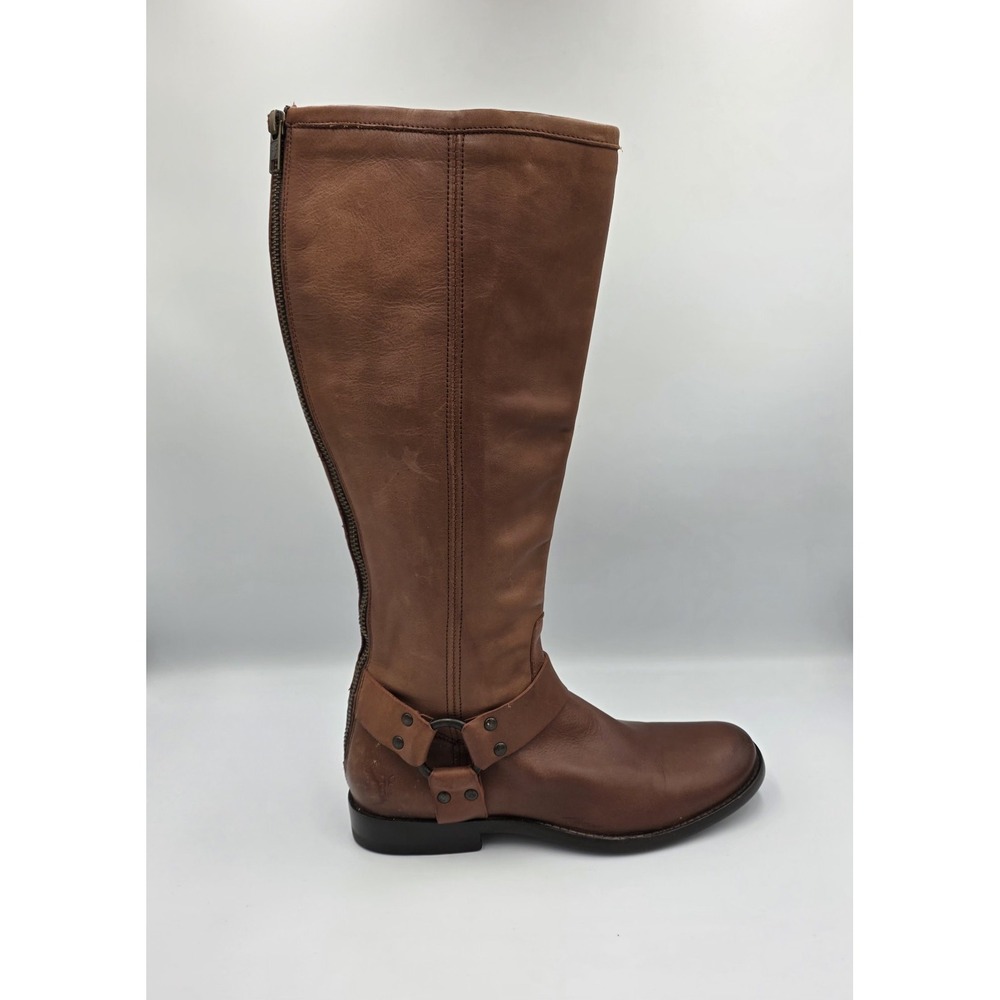 Frye 1 RIGHT BOOT ONLY~AMPUTEE Womens Phillip Harness Brown Tall Zip Leather 6